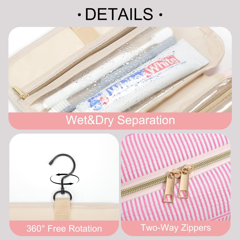 TOPEAST multi-layer compartments keep cosmetics organized on trips