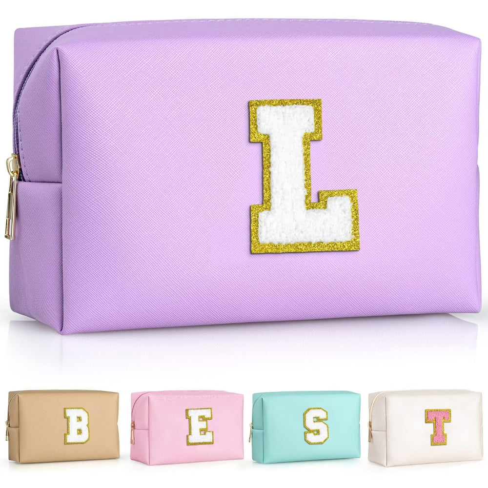 TOPEAST personalized patch makeup bag in purple L ready for daily cosmetics
