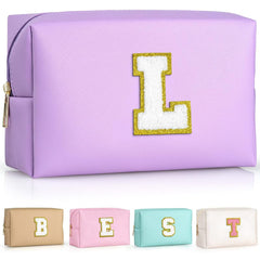 TOPEAST personalized patch makeup bag in purple L ready for daily cosmetics