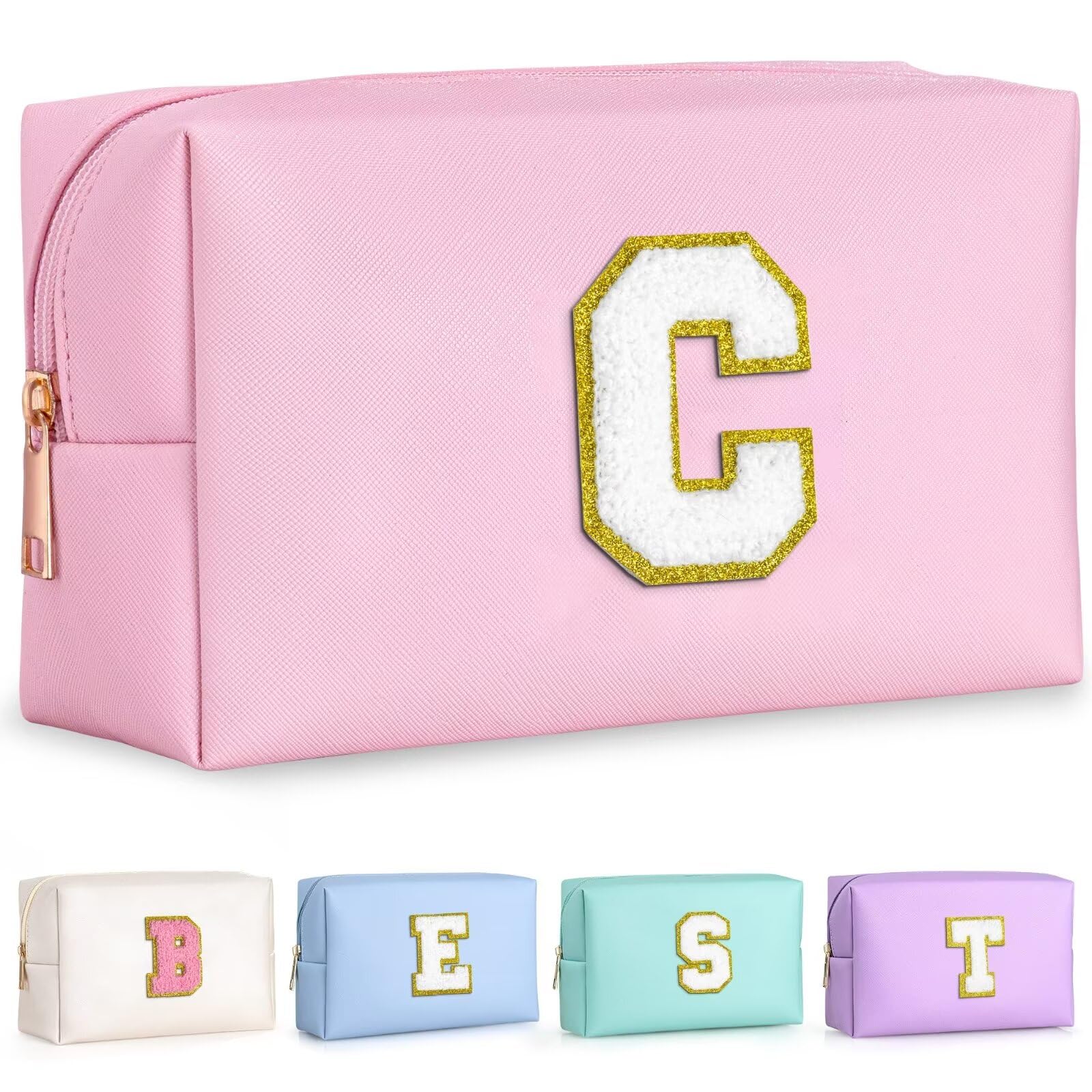 TOPEAST pink cosmetic bag front view ideal for travel touch-ups