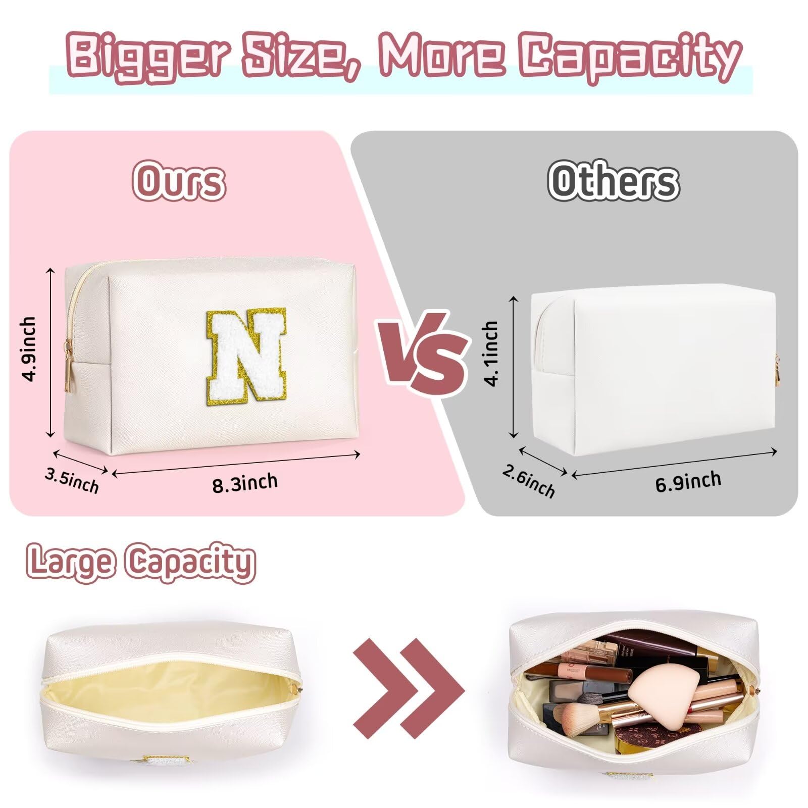 TOPEAST PU leather waterproof cosmetic bag protects contents during travel