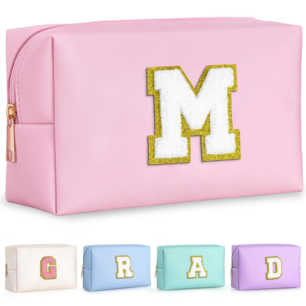 TOPEAST travel makeup bag pink front view ideal for organizing cosmetics on trips