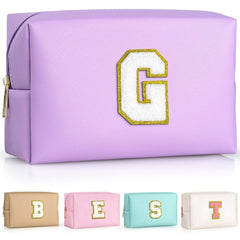 TOPEAST travel makeup bag purple close-up showing zipper and compact design for packing