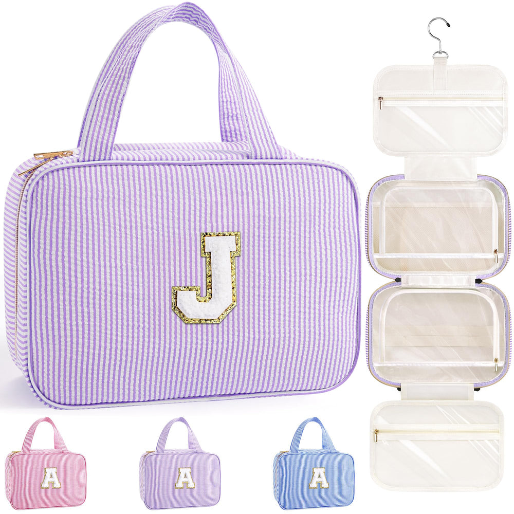 TOPEAST travel toiletry bag purple front view highlights organized essentials for quick packing