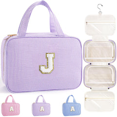 TOPEAST travel toiletry bag purple front view highlights organized essentials for quick packing