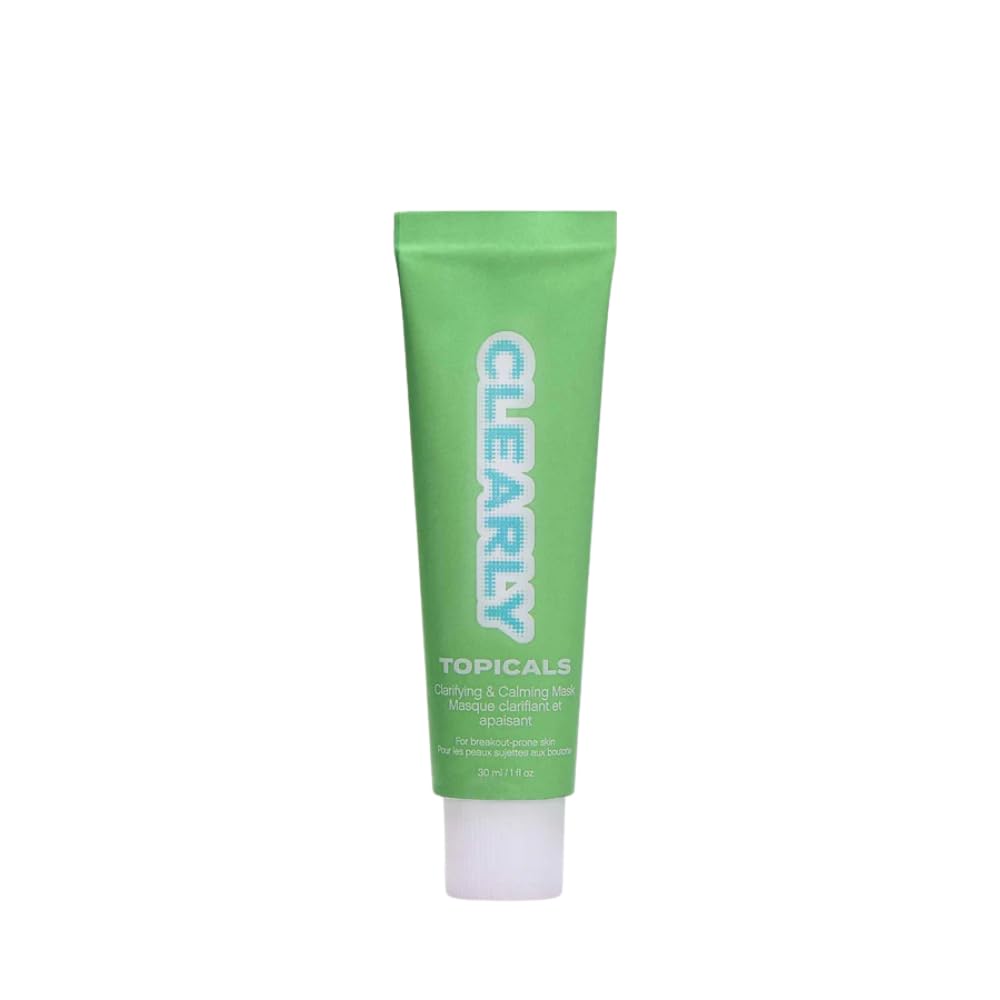 Topicals Clearly Breakout Mask packshot showcases clinical-strength acne care for clearer skin.