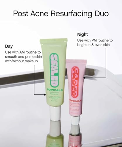 Topicals Faded serum before-after style depiction shows brighter-looking skin