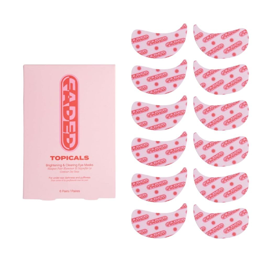 Topicals Faded under-eye-mask cooling-application depuffs eyes for a refreshed look.