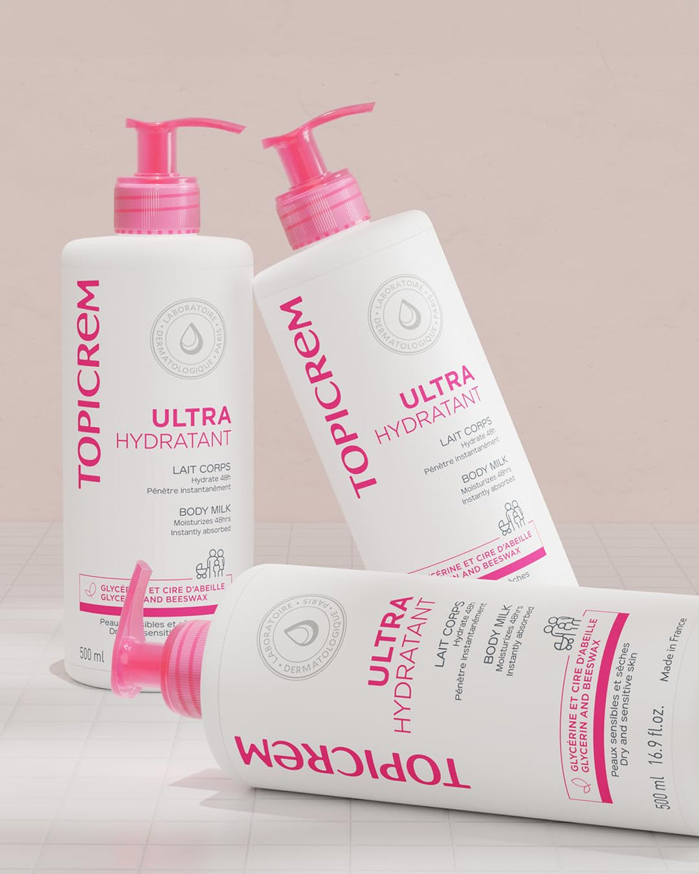 Topicrem Ultra-Moisturising Body Milk baby-friendly formula close-up.