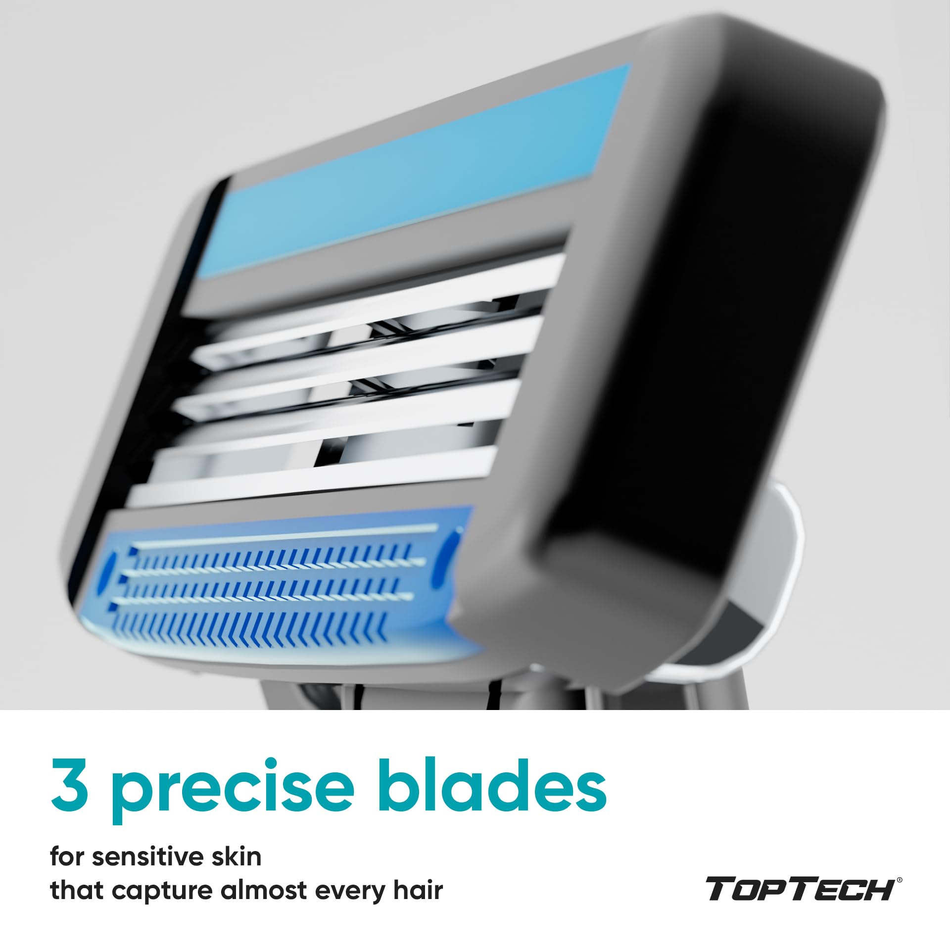 Toptech Razor 3 for Men durable design image emphasizes long-lasting blades and value