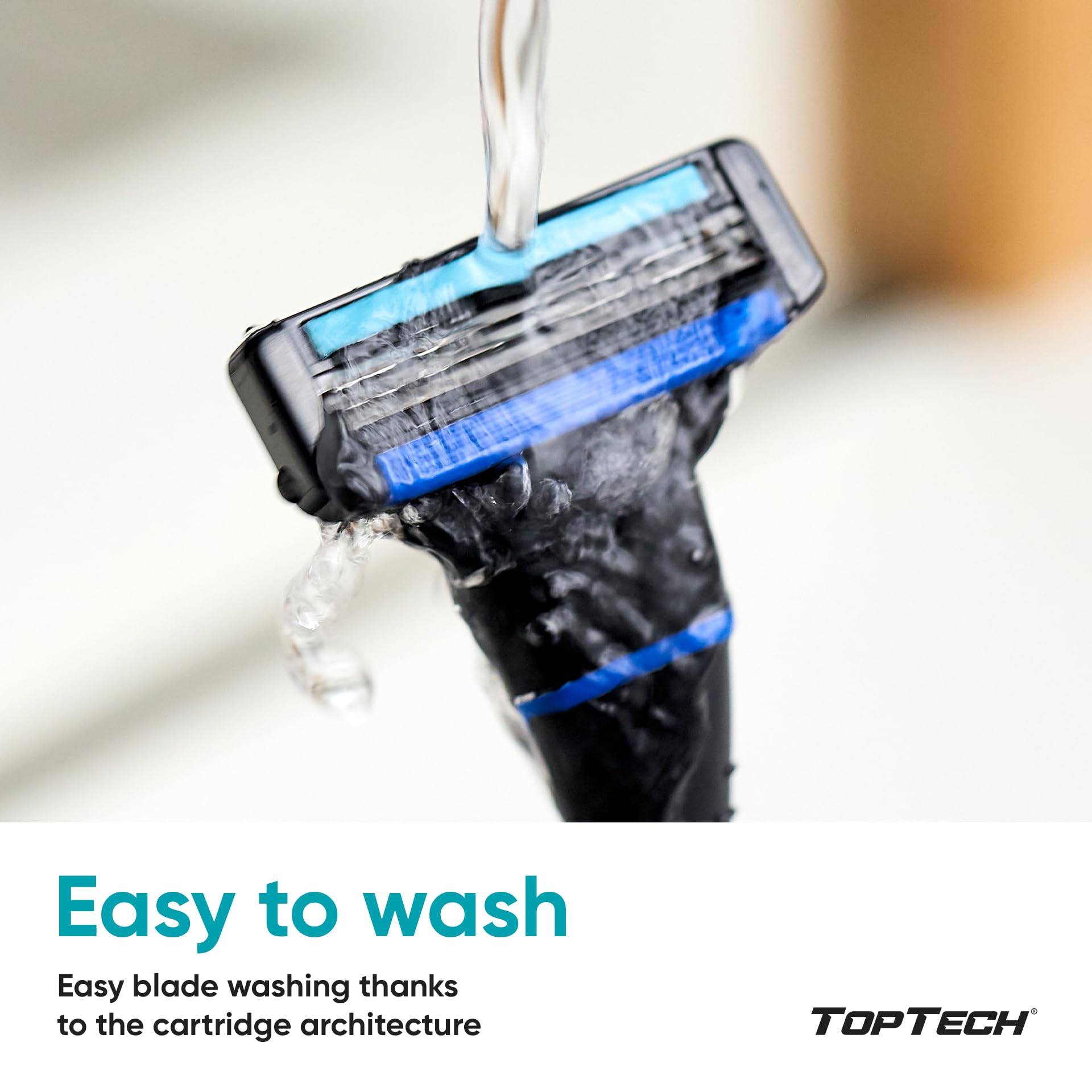 Toptech Razor 3 for Men travel pack image demonstrates compact, portable shaving kit