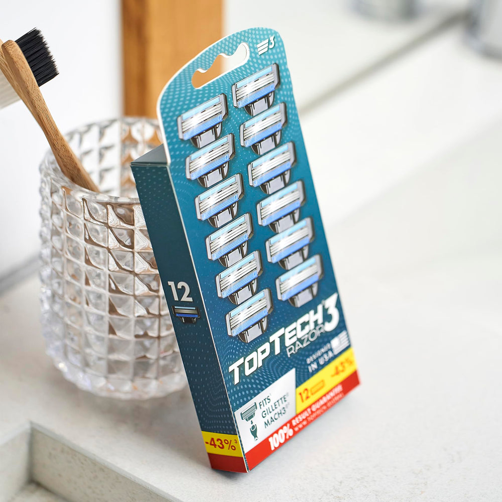 Toptech Razor 3 soft shave experience for sensitive skin comfort.