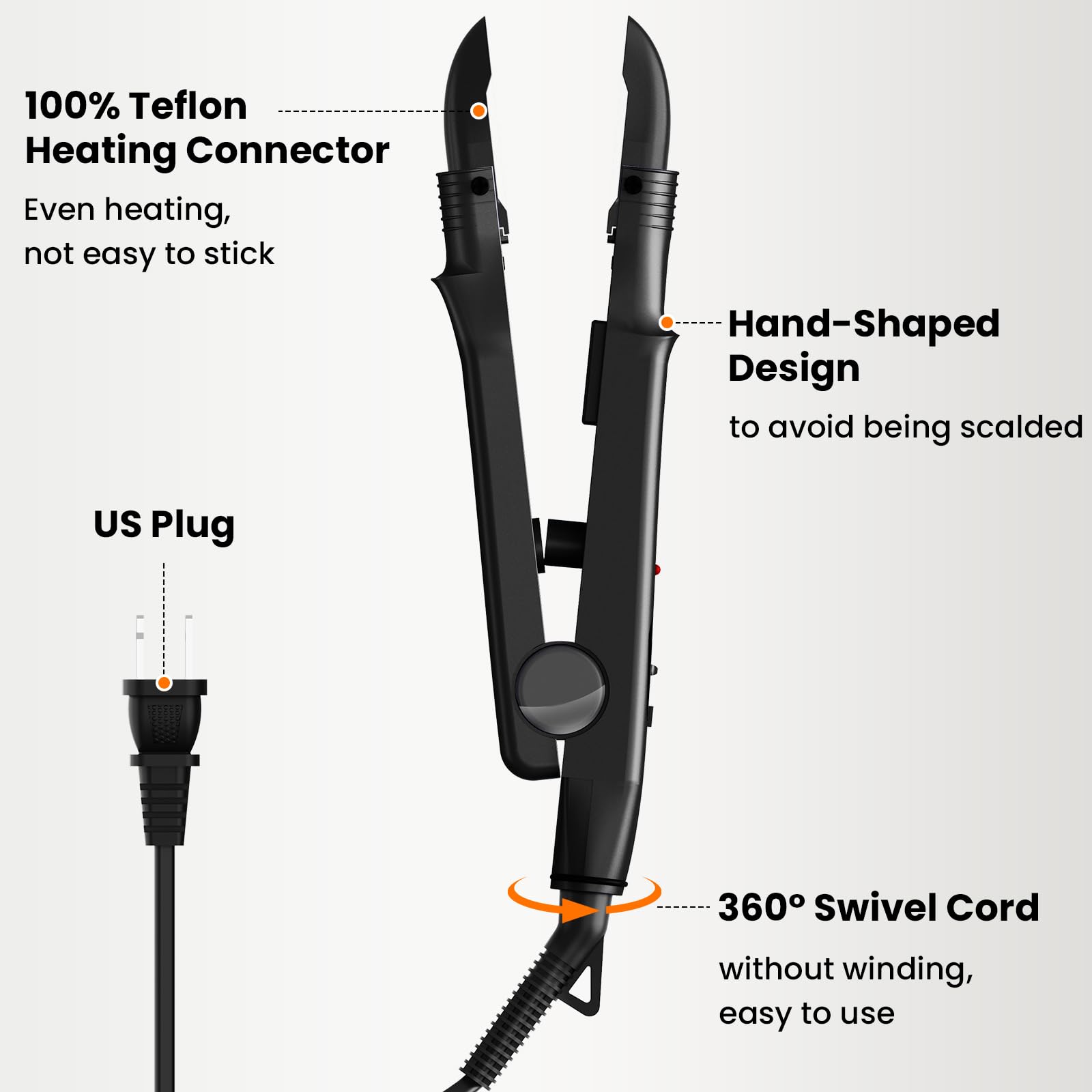 TopWigy Ktip heat tool teflon tip provides even heating and easy cleaning.