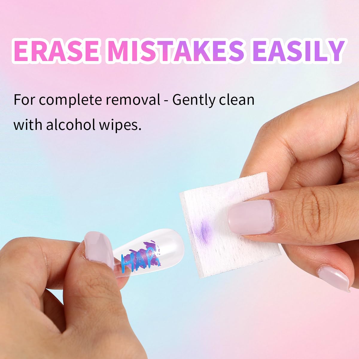 Torbers Nail Art Markers used on natural nails for easy DIY art.