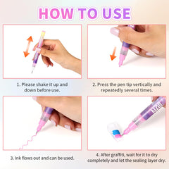 Torbers Nail Art Markers with stencil pack showing easy patterns.