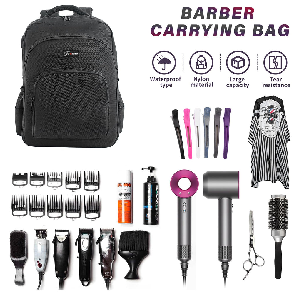 TORIBIO barber bag exterior pocket for quick access to essentials during gigs