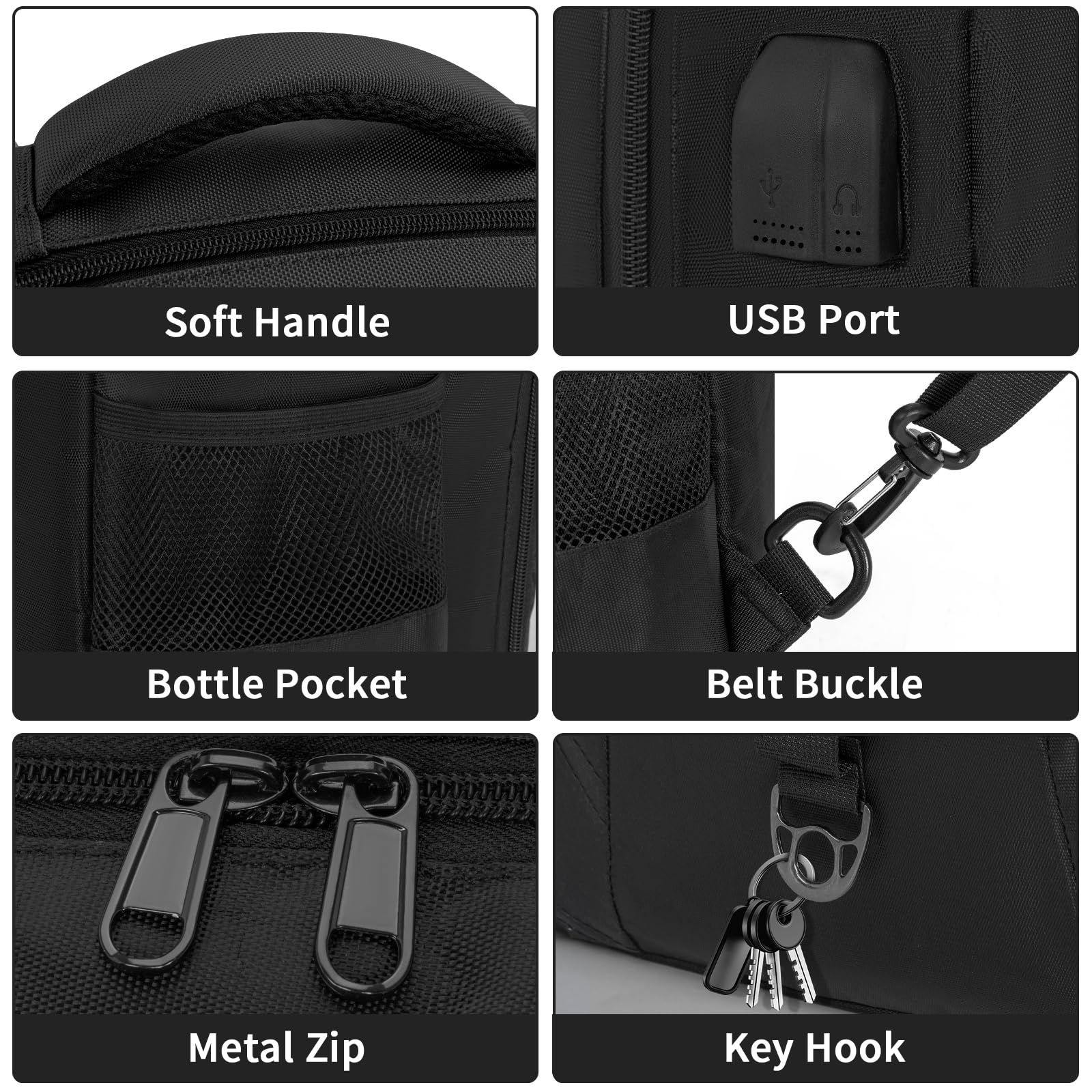 TORIBIO barber bag organized compartments for clippers and brushes.