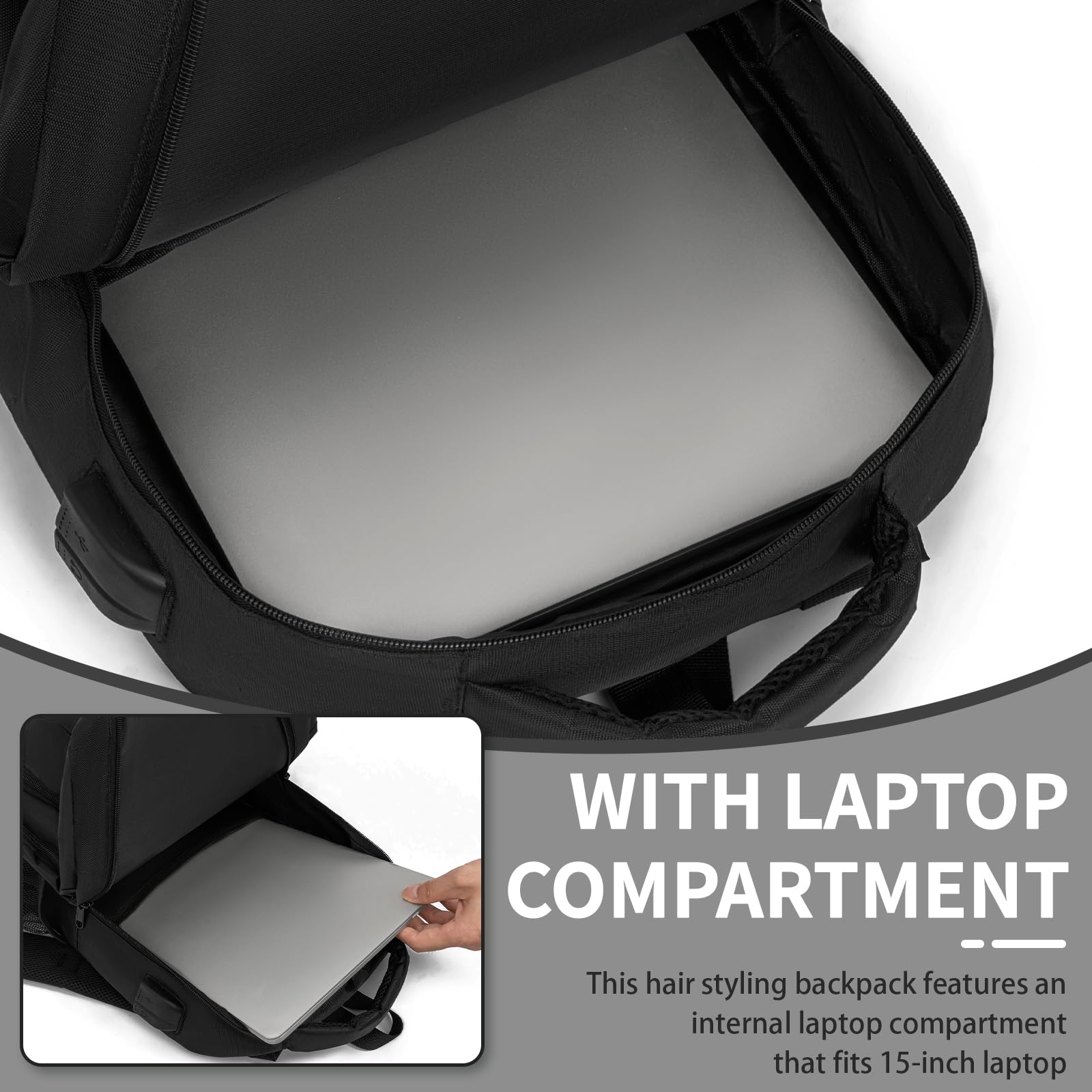 TORIBIO barber bag pearl cotton padding offers soft support during carry.
