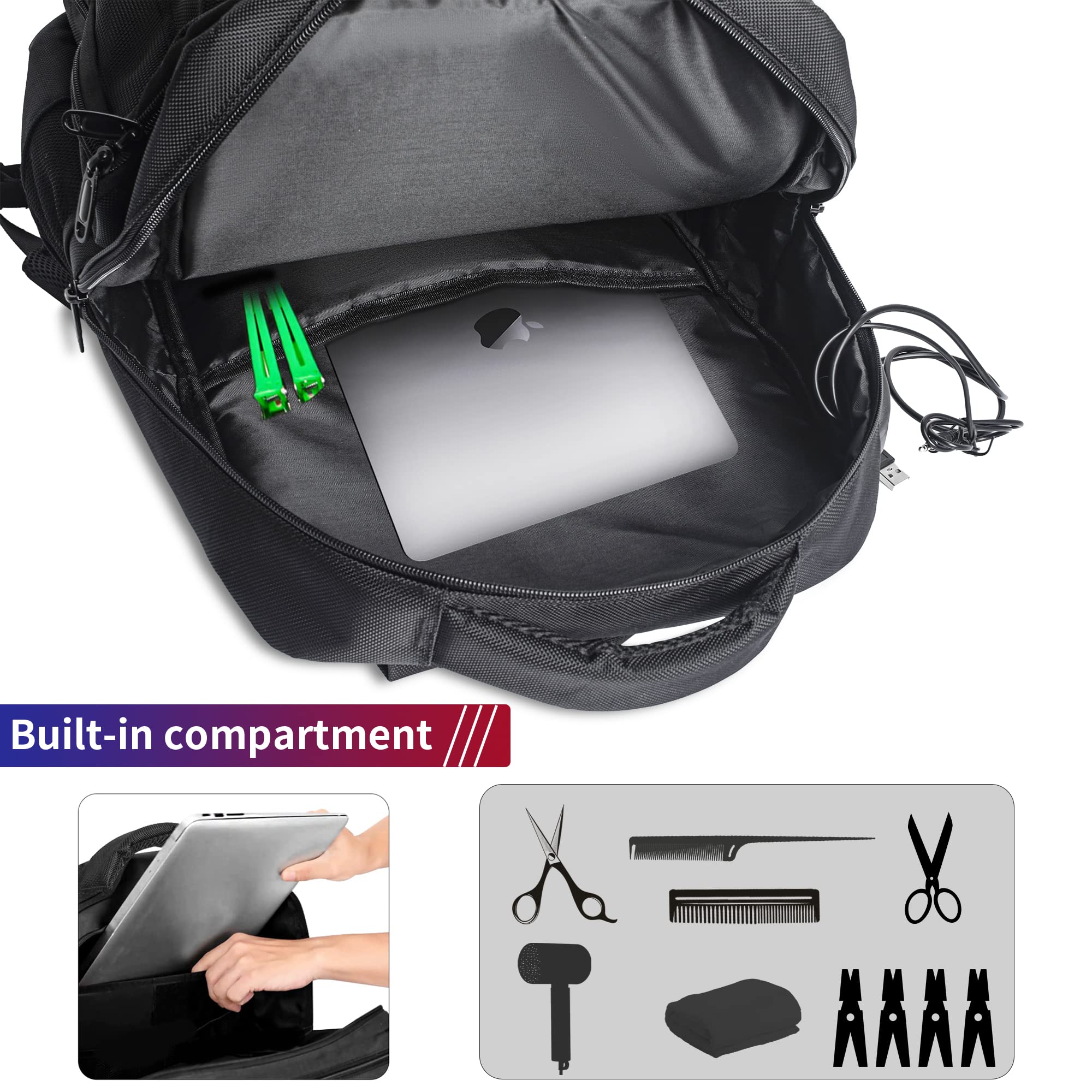 TORIBIO barber bag double shoulder straps reduce strain during long shifts