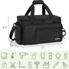 TORIBIO portable barber bag strap adjustable for comfortable carrying on events