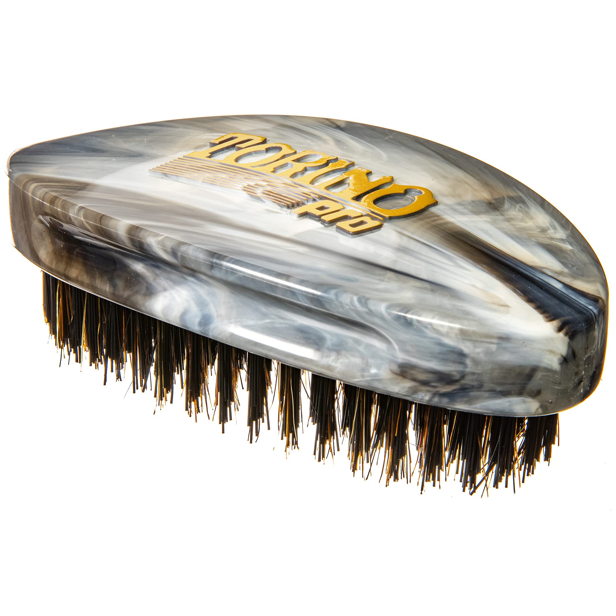 Torino Pro Curve Wave Brush #204 with hard palm reinforcement for steady scalp brushing.