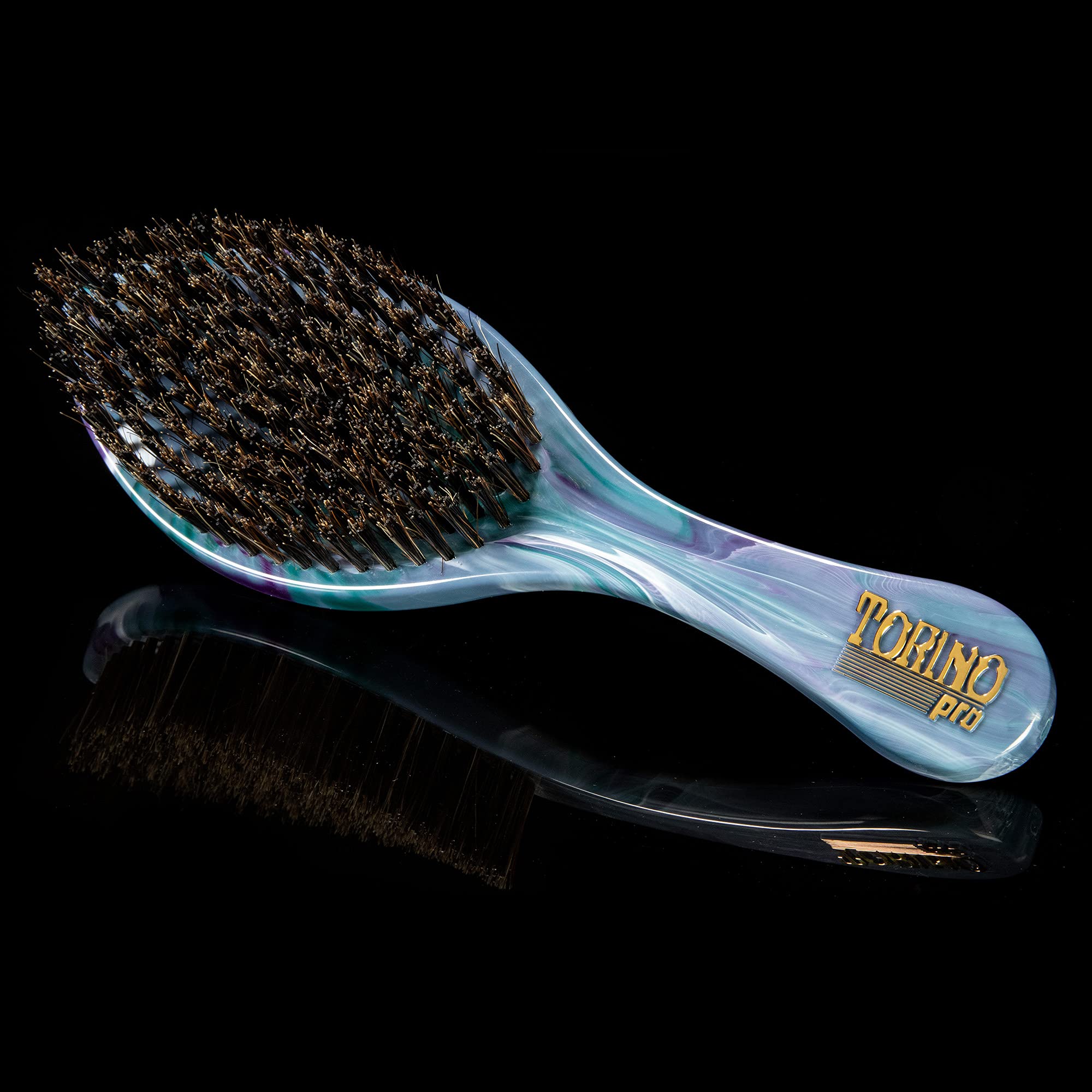 Torino Pro Curve Wave Brush wood finish close-up shows premium craftsmanship