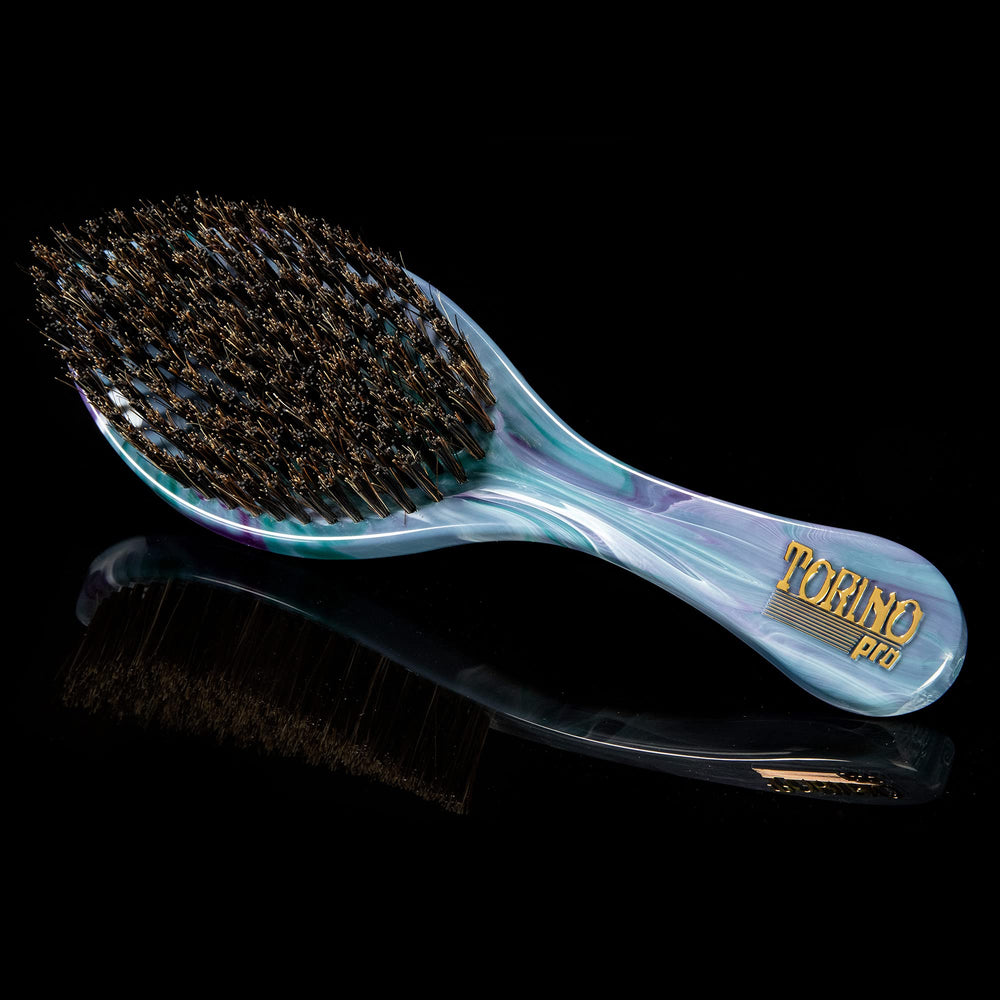 Torino Pro Curve Wave Brush wood finish close-up shows premium craftsmanship