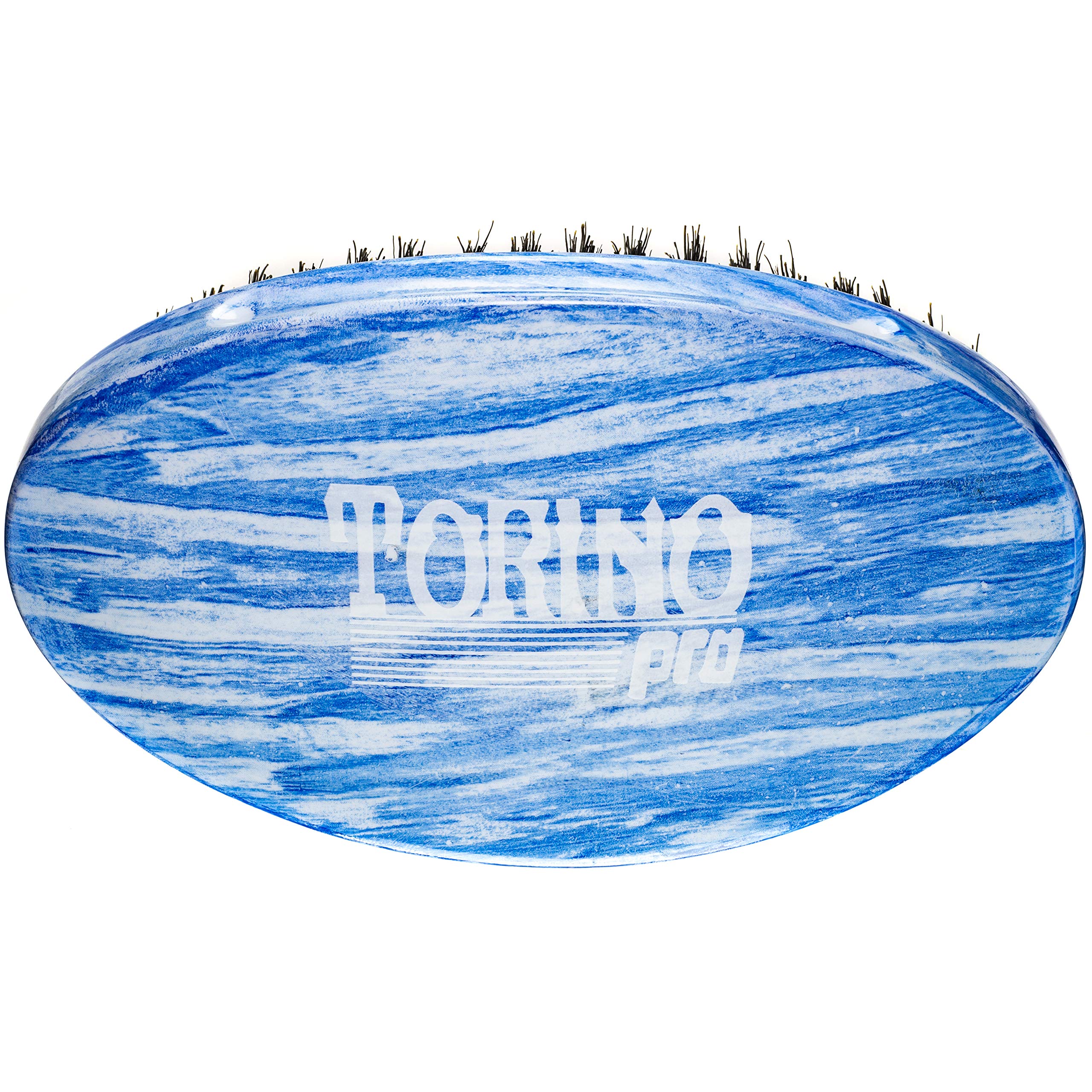Torino Pro 19 packaging-card image emphasizes authenticity and bristle-shedding information
