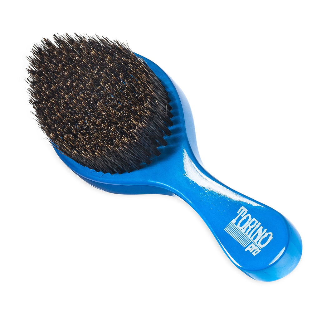 Torino Pro Wave Brush 350 blue oval curve front view for efficient waving progress.