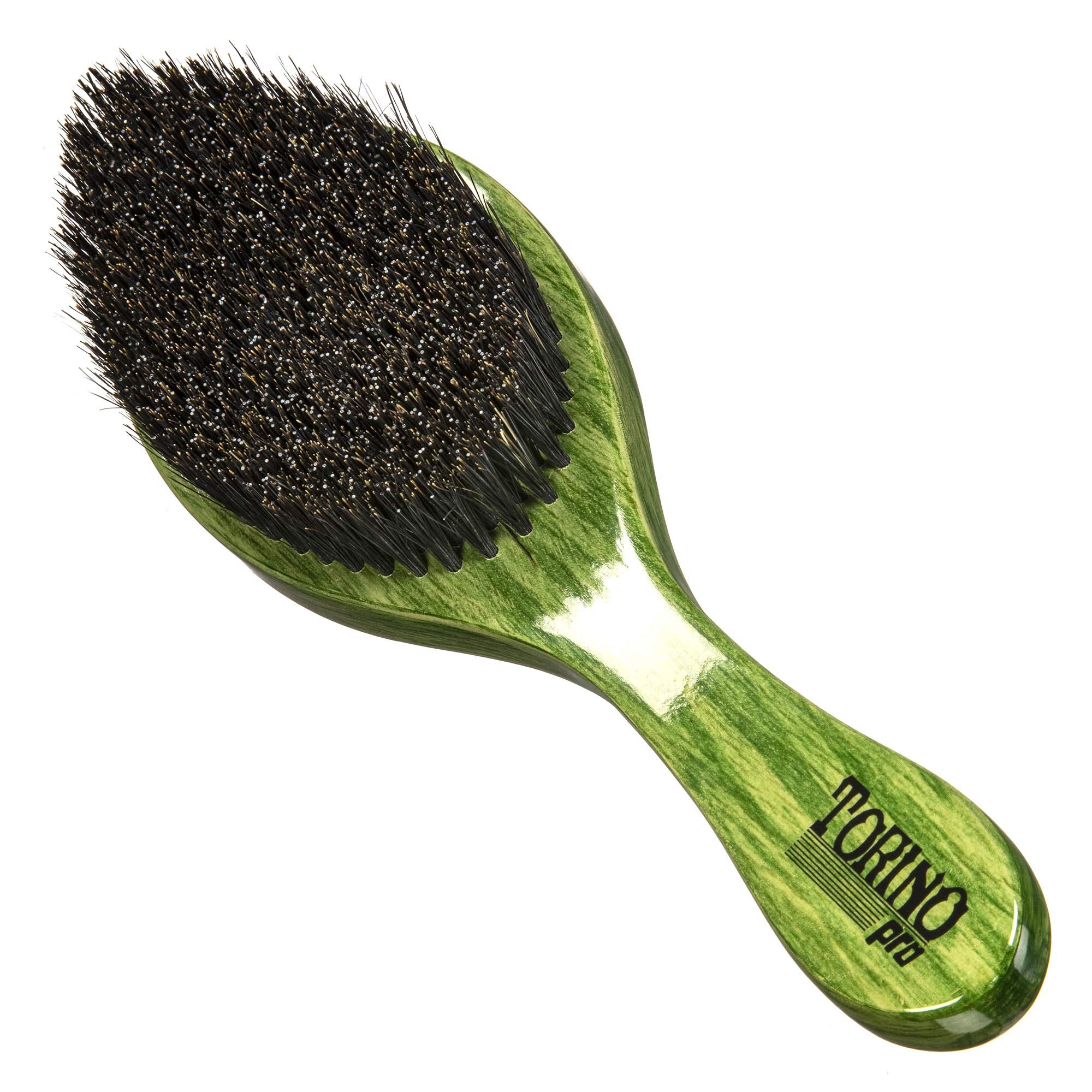Torino Pro 1620 curved brush closeup for firm wolfing grip.