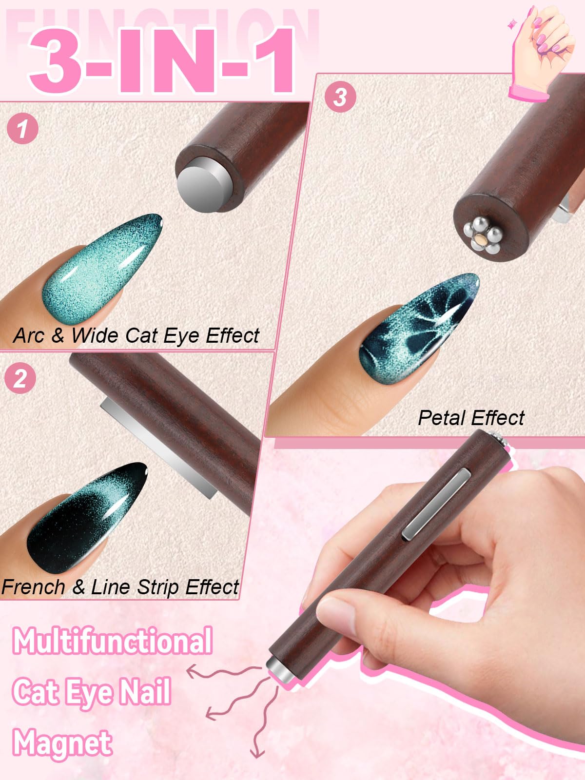 TOROKOM ball magnets create smooth cat-eye shifts on gel polish