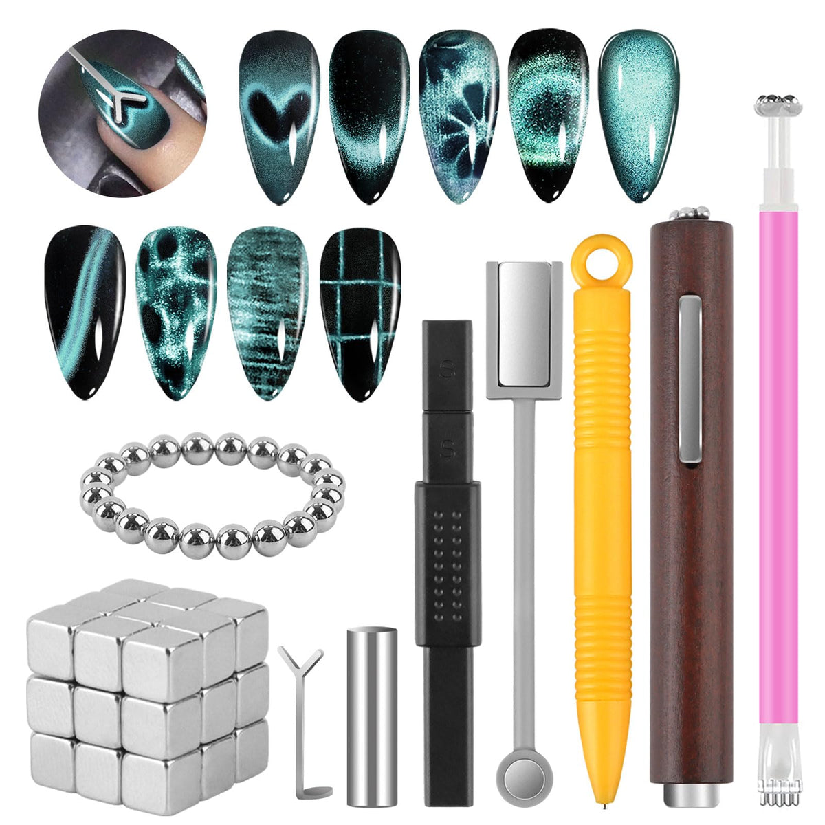 TOROKOM cat eye magnetic 3in1 bundle enables salon-grade nail art at home