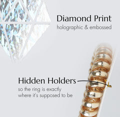 TOROS silver hair tie closeup on card showcases durable, stylish bridal party memento.
