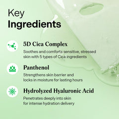 Torriden Balanceful Cica Mask sheets closeup—soft 50/50 fiber sheet hugs contours.