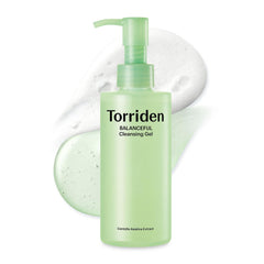 Torriden BALANCEFUL Cleansing Gel bottle demonstrates gentle, low pH cleansing for sensitive skin.