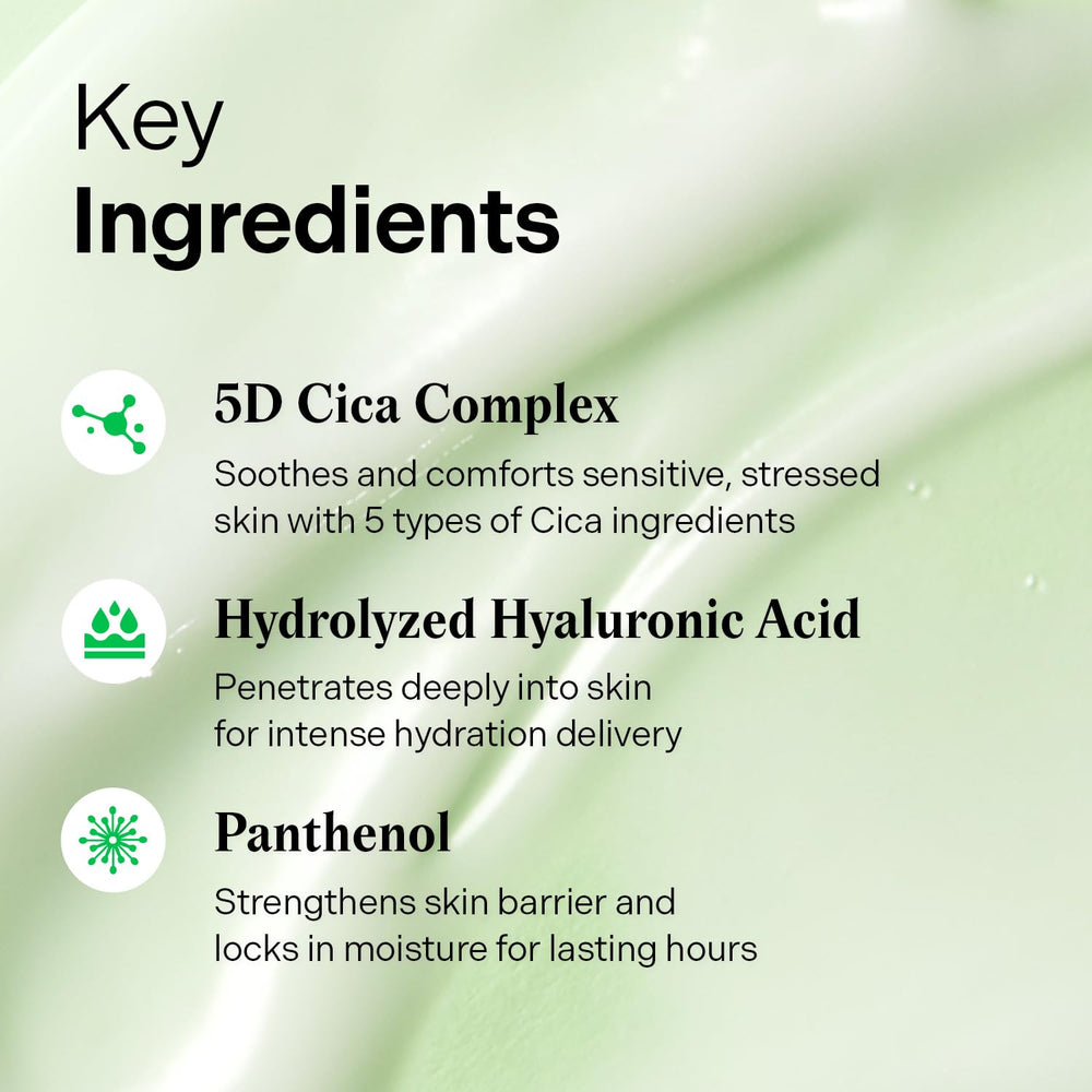 Torriden BALANCEFUL Cream 5D CICA spotlight and soothing properties.