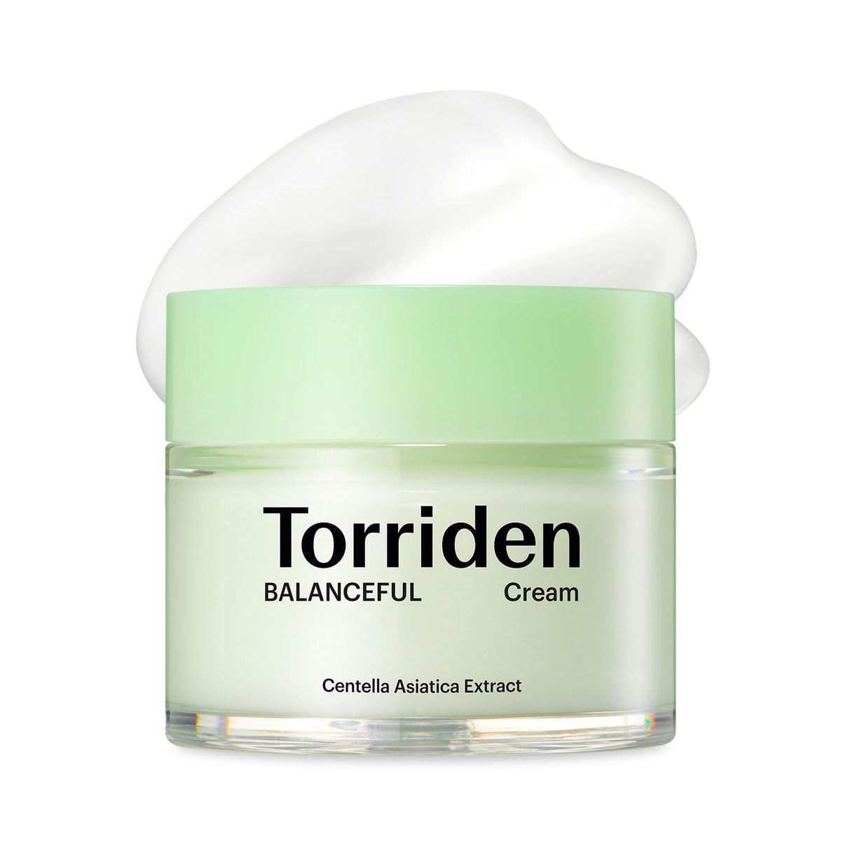 Torriden BALANCEFUL Cream label closeup highlights vegan formula benefits.