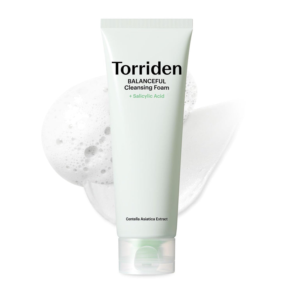 Torriden Balanceful Pore Cleansing Foam bottle shows gentle daily cleanse for refined pores.