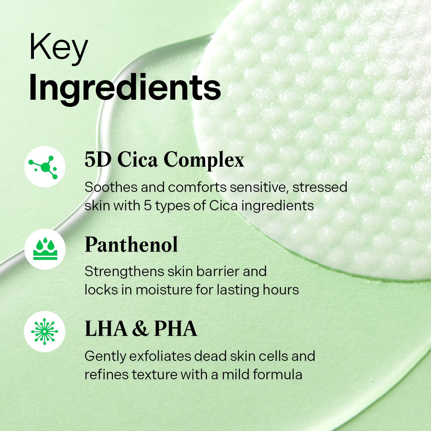 Torriden BALANCEFUL 5D Cica derivatives soothe and balance sensitive skin.