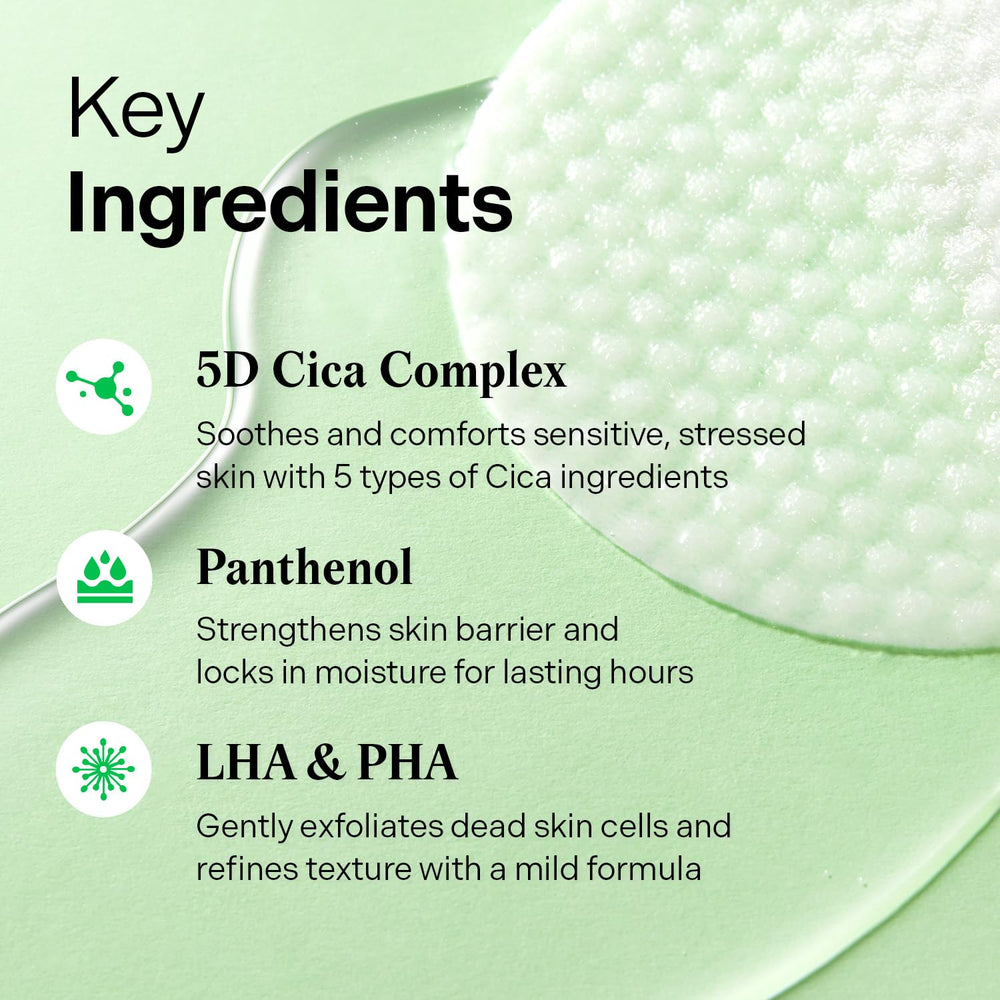 Torriden BALANCEFUL 5D Cica derivatives soothe and balance sensitive skin.