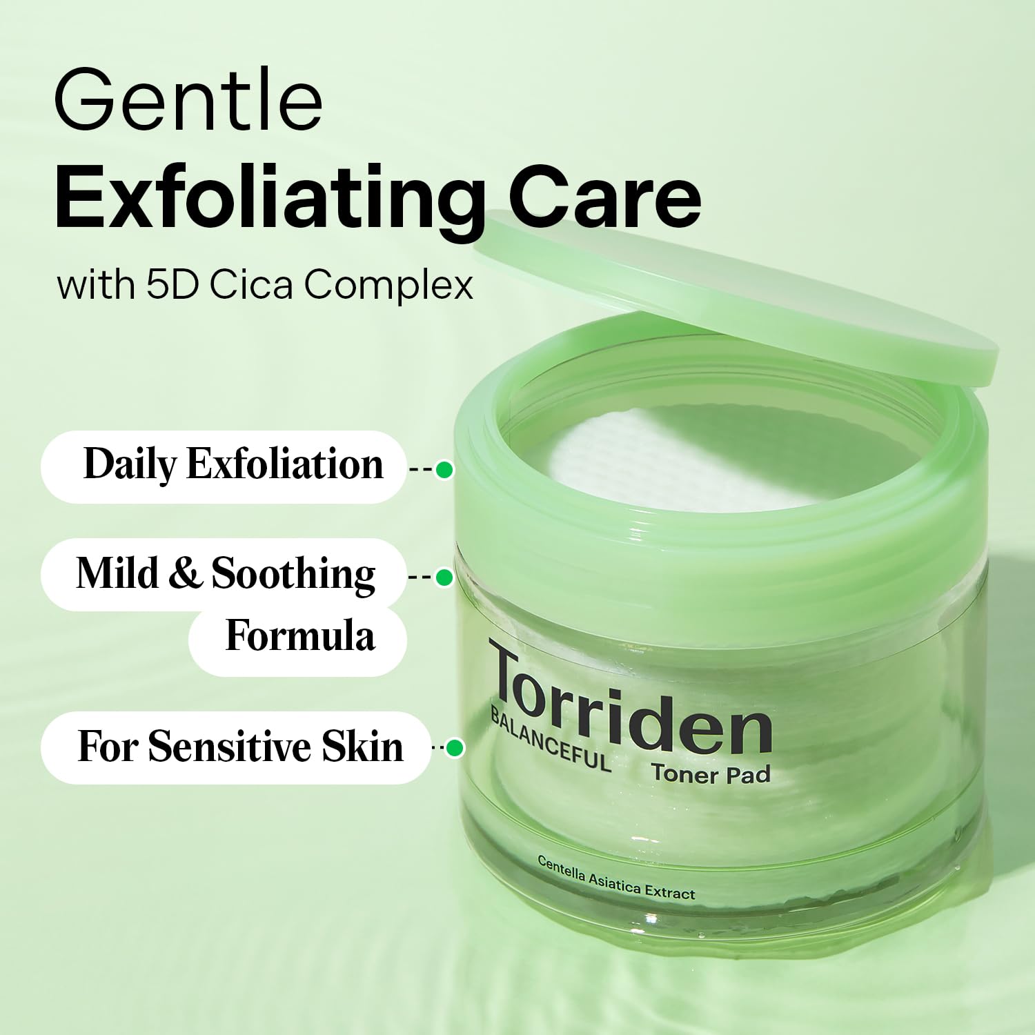Torriden BALANCEFUL embossed-pattern pad demonstrates uniform product pickup.