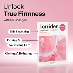 Torriden CELLMAZING 5D collagen complex highlights multi-size collagen for hydration.