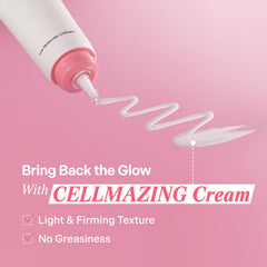 Torriden CELLMAZING cream on hand showing quick absorption and refreshed skin