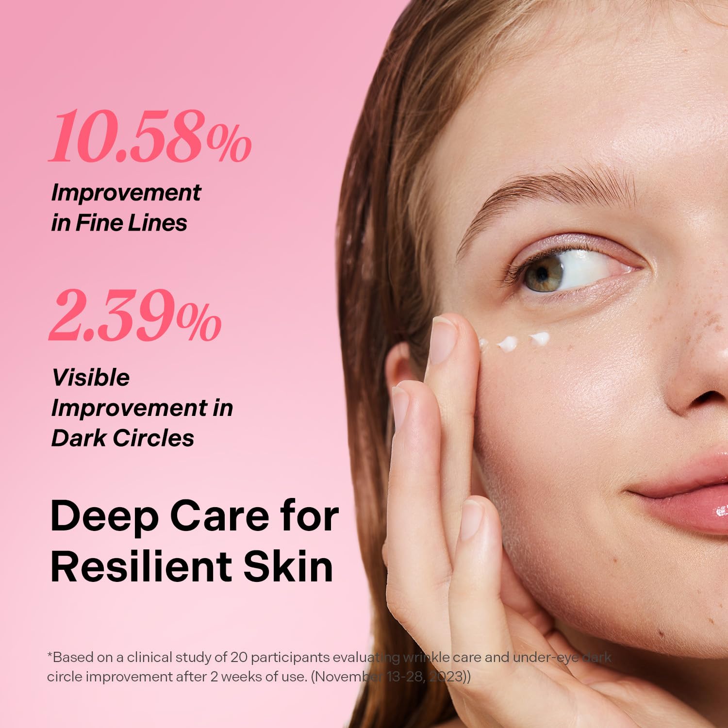 Torriden CELLMAZING eye-cream gentle application demonstrates suitability for sensitive skin.