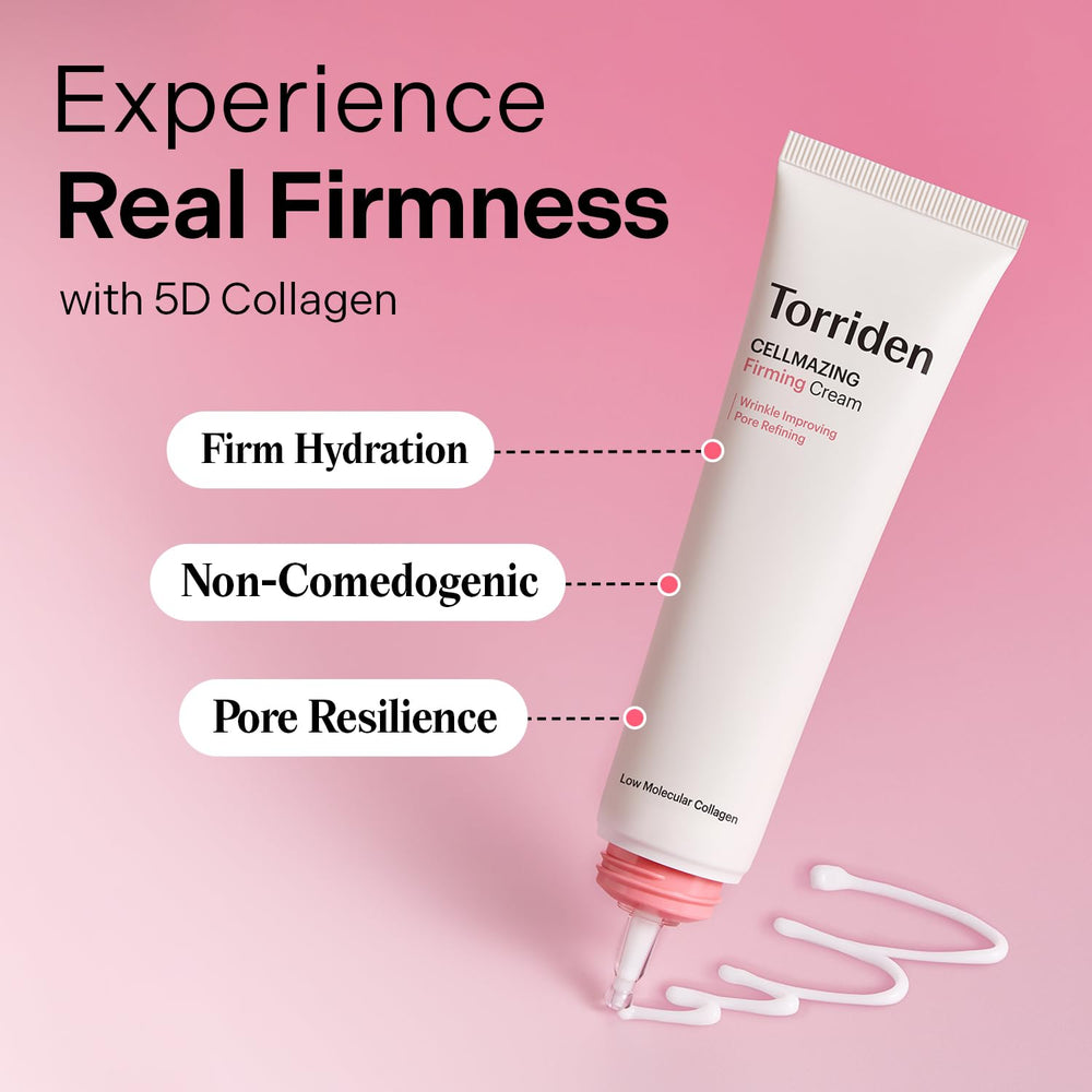 Torriden CELLMAZING tube dispense close-up illustrating easy daily application