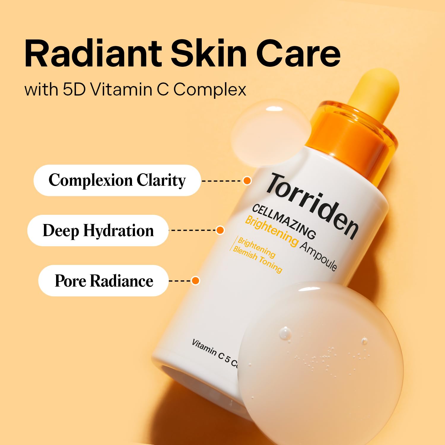 Torriden CELLMAZING Vita C Ampoule application steps show gentle hydration.