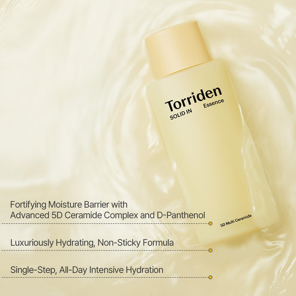 Torriden Ceramide Essence application on hand demonstrates lightweight, fast-absorbing hydration