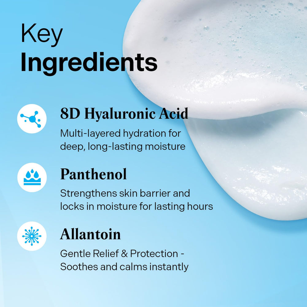 Torriden Dive In sensitive-skin close-up communicates soothing, non-irritating formula in use.