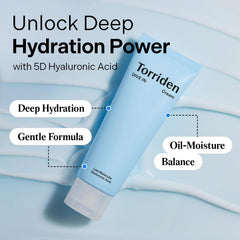 Torriden DIVE IN Cream 5D Hyaluronic Acid closeup shows deep hydration potential.