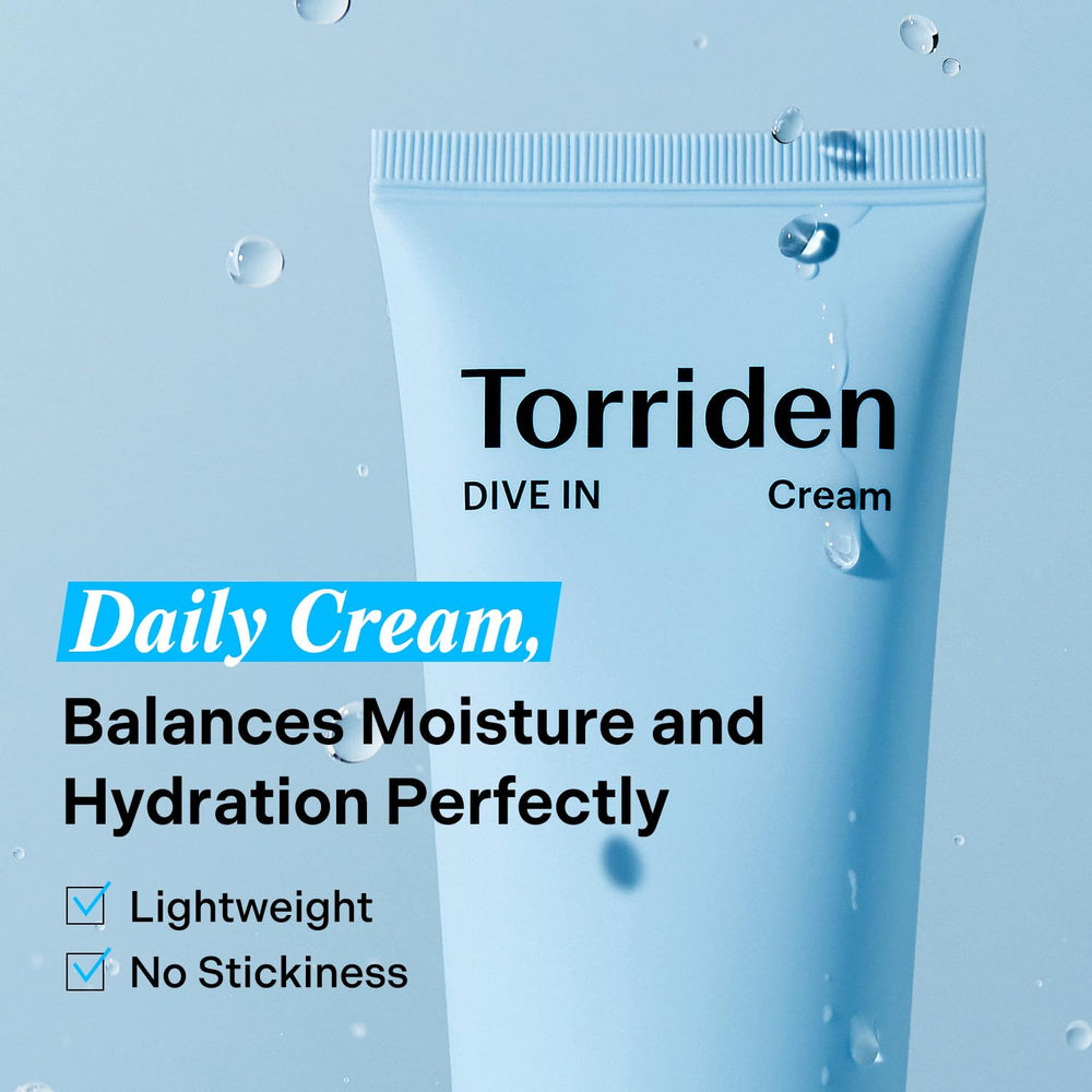 Torriden DIVE IN Cream bottle pour shot highlights easy dispensing.